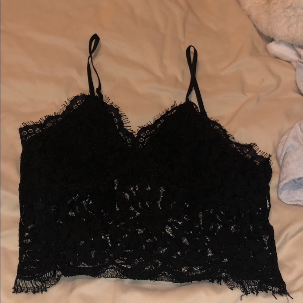 Black Lace Crop top